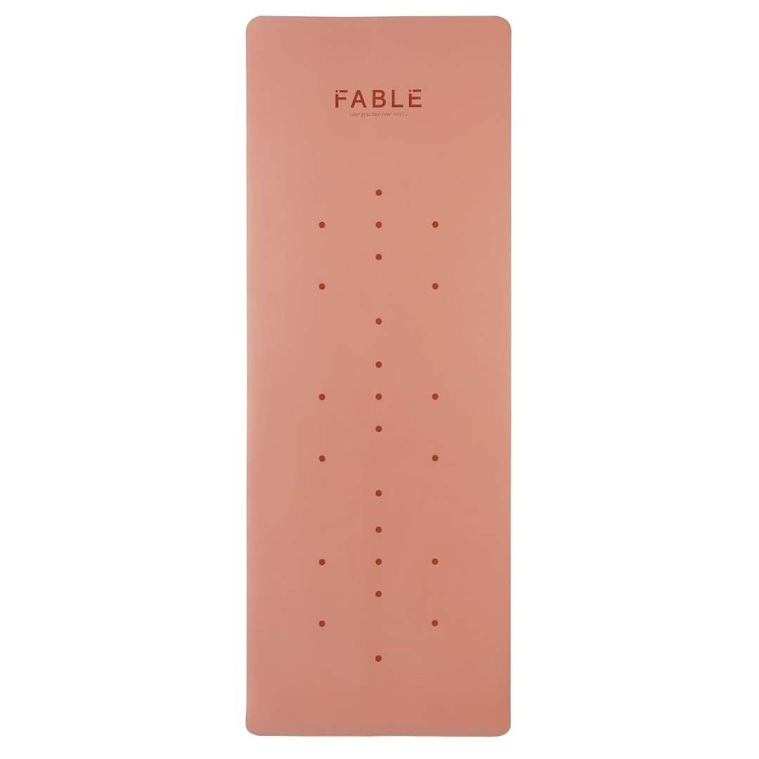 Yoga mat PU pastel pink with guide lines (183 cm x 68 cm x 0.4 cm